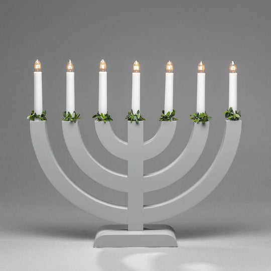 Adventsstake 7 armet - Grå-Julebelysning adventsstake-Konstsmide-3987-319-Lightup.no