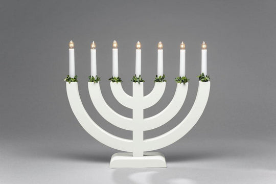 Adventsstake 7 armet - Hvit-Julebelysning adventsstake-Konstsmide-3987-219-Lightup.no