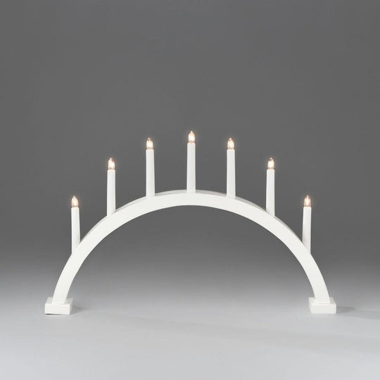 Adventsstake 7 armet buet - Hvit-Julebelysning adventsstake-Konstsmide-Hvit-2272-205-Lightup.no