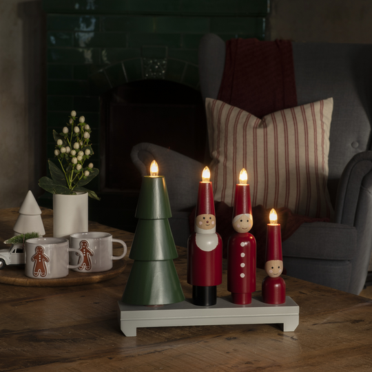 Adventsstake Nisse-Julebelysning adventsstake-Konstsmide-Rød / Grønn-3970-550-Lightup.no