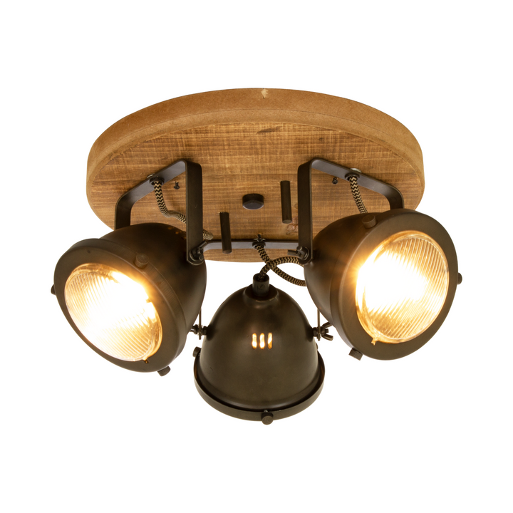 Alaska rund taklampe - Jerngrå/tre-Taklamper-Aneta Lighting-Grå-76013-94-Lightup.no