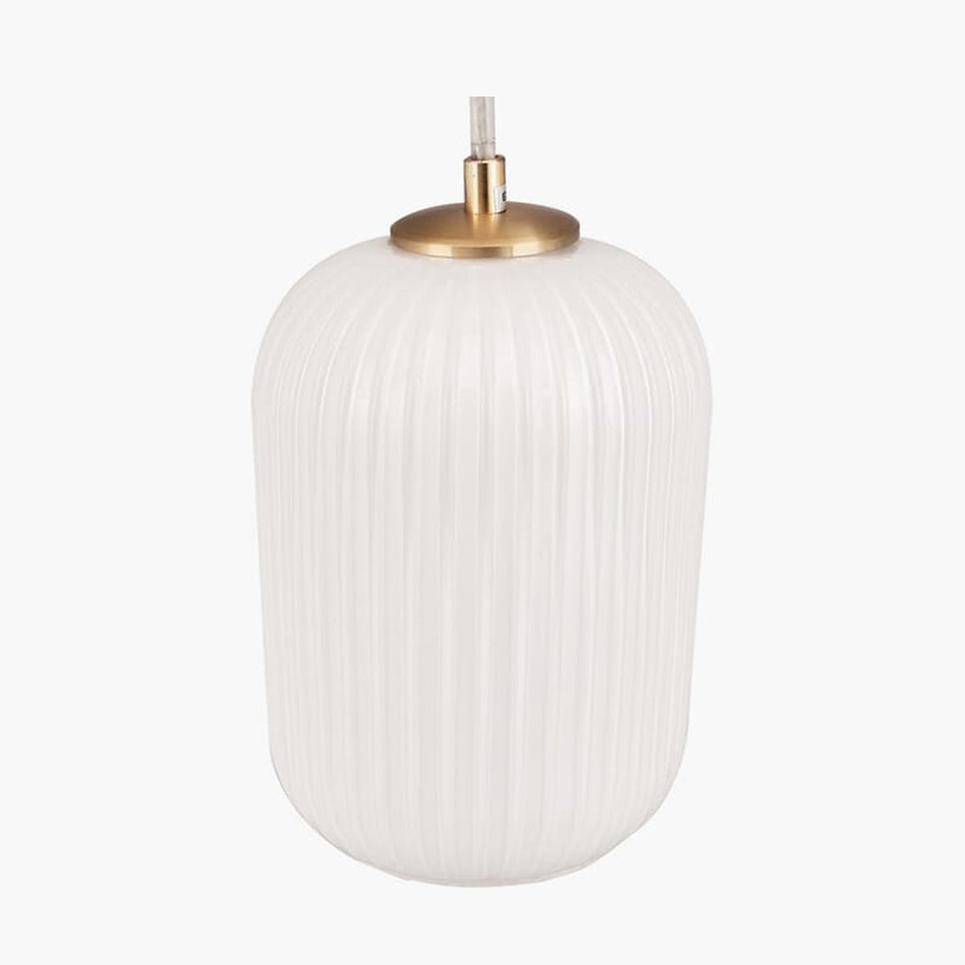 Alessia takpendel 15 cm ribbet glass - Opal/Messingfarget-Takpendler-Pacific Lifestyle-Messing / Opal-35-337-Lightup.no