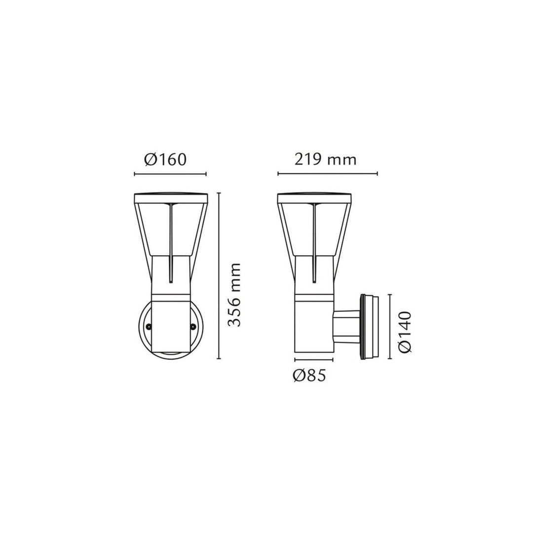 Arco Air utendørs vegglampe 6W Dimbar - Grafitt-Utebelysning vegg klassisk-Sg Armaturen As-Grafitt-3100313-Lightup.no