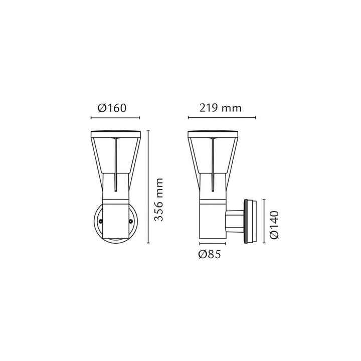Arco Air utendørs vegglampe 6W Dimbar - Grafitt-Utebelysning vegg klassisk-Sg Armaturen As-Grafitt-3100313-Lightup.no
