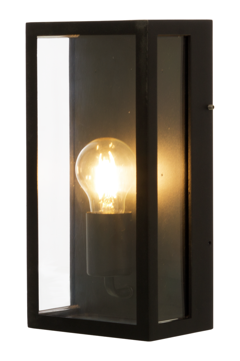 Arendal vegglampe utendørs IP44 E27 - Svart/Klart glass-Utebelysning vegg klassisk-Aneta Lighting-Svart / Klar-13750-15-Lightup.no