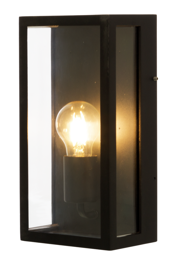 Arendal vegglampe utendørs IP44 E27 - Svart/Klart glass-Utebelysning vegg klassisk-Aneta Lighting-Svart / Klar-13750-15-Lightup.no