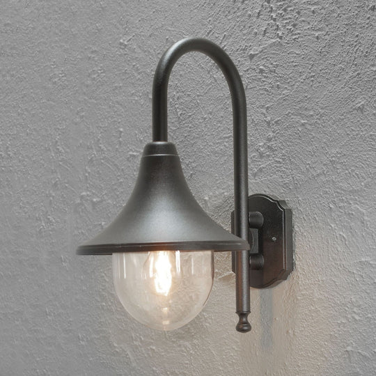 Bari vegglampe ned - Svart-Utebelysning vegg klassisk-Konstsmide-Svart-7237-750-Lightup.no