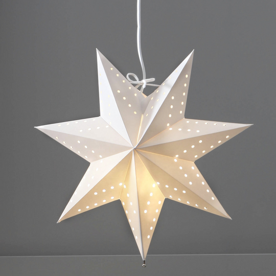 Bobo papirstjerne 34 cm - Hvit-Julebelysning adventstjerne-Star Trading-Hvit-236-50-Lightup.no