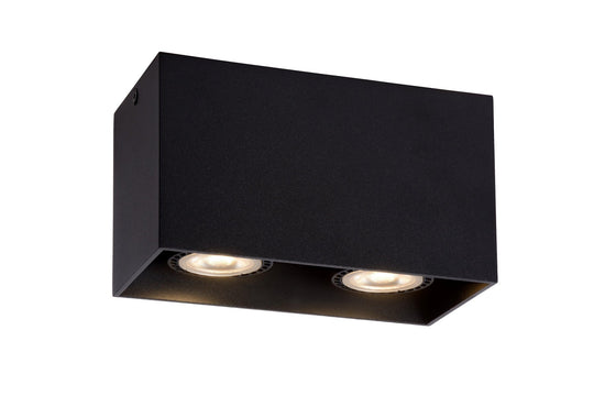 Bodi dobbel takspot square 2xGU10-Taklamper-Lucide-Svart-LC09101/02/30-Lightup.no