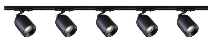 Bullet 2 meter spottskinne med 5 spotter 1T GU10 - Svart-Spotskinner 230V-NorDesign-Svart-389560205+389561205+389561305+785490105-5-Lightup.no