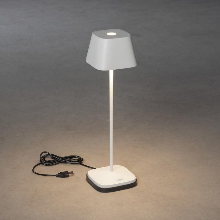 Capri bordlampe oppladbar utendørs IP54 - Hvit-Utebelysning Hagebelysning-Konstsmide-Hvit-7814-250-Lightup.no