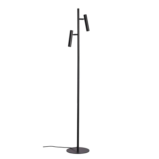Carlo dobbel gulvlampe LED - Svart-Gulvlamper-Dyberg Larsen-Svart-DL-9021-Lightup.no