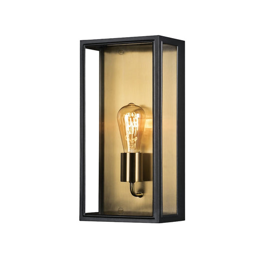Carpi vegglampe utendørs H40 cm IP44 - Svart/Messing-Utebelysning vegg veggskjold-Konstsmide-Svart / Messing-7349-758-Lightup.no