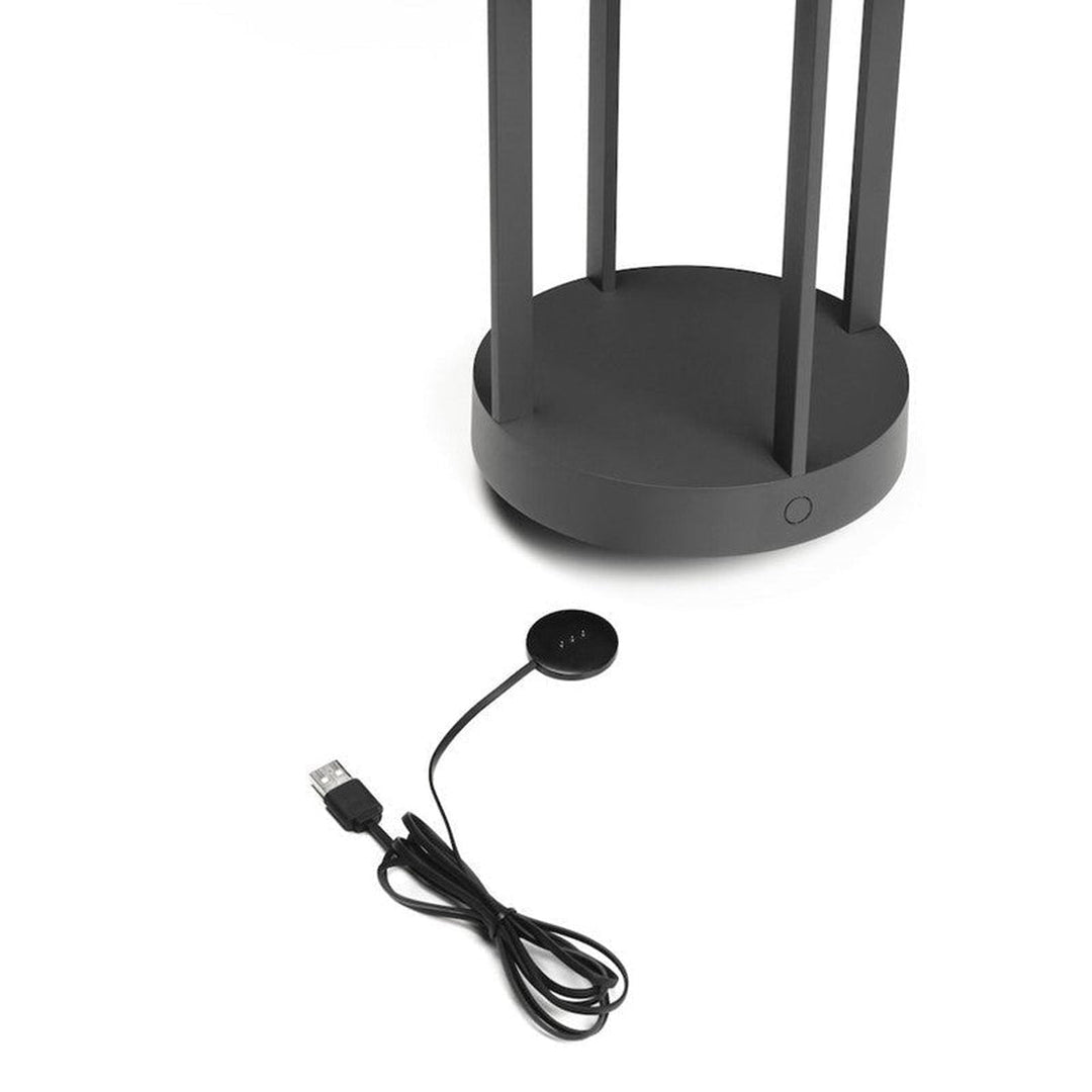 Chieti lanterne bord/gulv 25 cm IP54 oppladbar - Grå-Utebelysning Hagebelysning-Konstsmide-Grå-7821-300-Lightup.no
