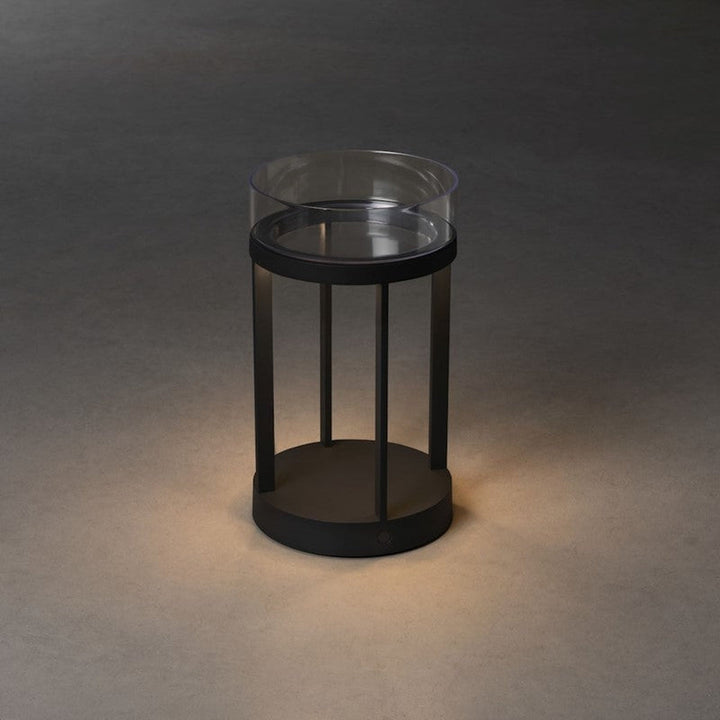 Chieti lanterne bord/gulv 25 cm IP54 oppladbar - Svart-Utebelysning Hagebelysning-Konstsmide-Svart-7821-750-Lightup.no