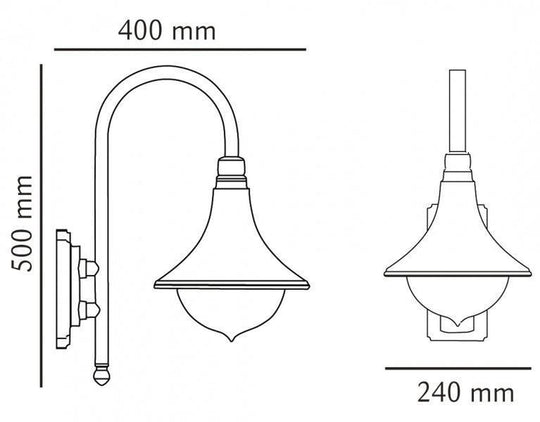 Cornet utelampe-Utebelysning vegg klassisk-Sg Armaturen As-Svart-3100349-Lightup.no