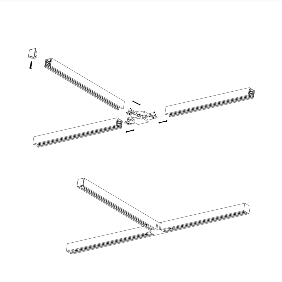 Designline T-skjøt - Svart-Spotskinner 230V-Antidark-Svart-4-311-04-2-Lightup.no