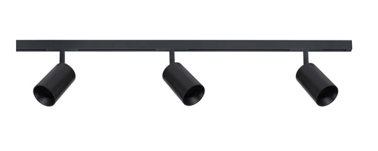 Designline Tube Pro komplett 1 meter spotskinne med 3 spotter GU10 - Svart-Spotskinner 230V-Antidark-Svart-3-311-10-2+4-311-01-2+2-312-01-2-Lightup.no