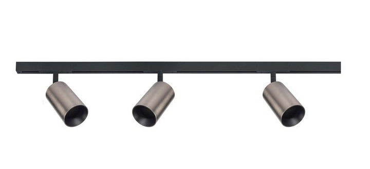 Designline Tube Pro komplett 1 meter spotskinne med 3 spotter GU10 - Svart/Titanium-Spotskinner 230V-Antidark-Svart-3-311-10-2+4-311-01-2+2-312-01-9-Lightup.no