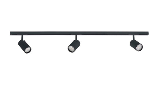 Designline Tube komplett 1 meter spotskinne med 3 spotter GU10 - Svart-Spotskinner 230V-Antidark-Svart-2-311-01-2+3-311-00-2+3-311-10-2+4-311-01-2+3-Lightup.no