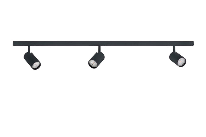 Designline Tube komplett 1 meter spotskinne med 3 spotter GU10 - Svart-Spotskinner 230V-Antidark-Svart-2-311-01-2+3-311-00-2+3-311-10-2+4-311-01-2+3-Lightup.no