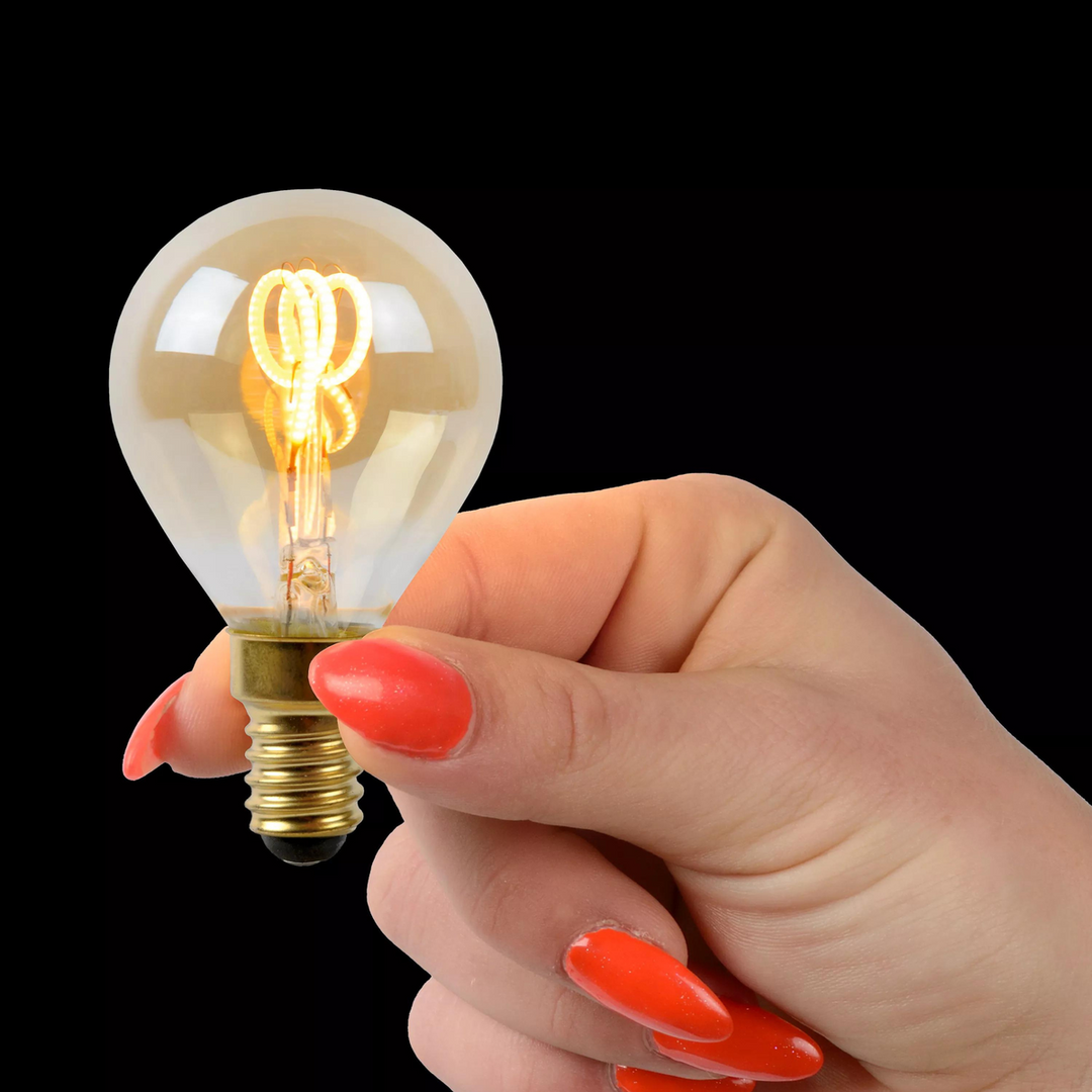 E14 Filament 3W 2200k - Amber-LED-pære E14 sokkel-Lucide-Amber-LC49046/03/62-Lightup.no