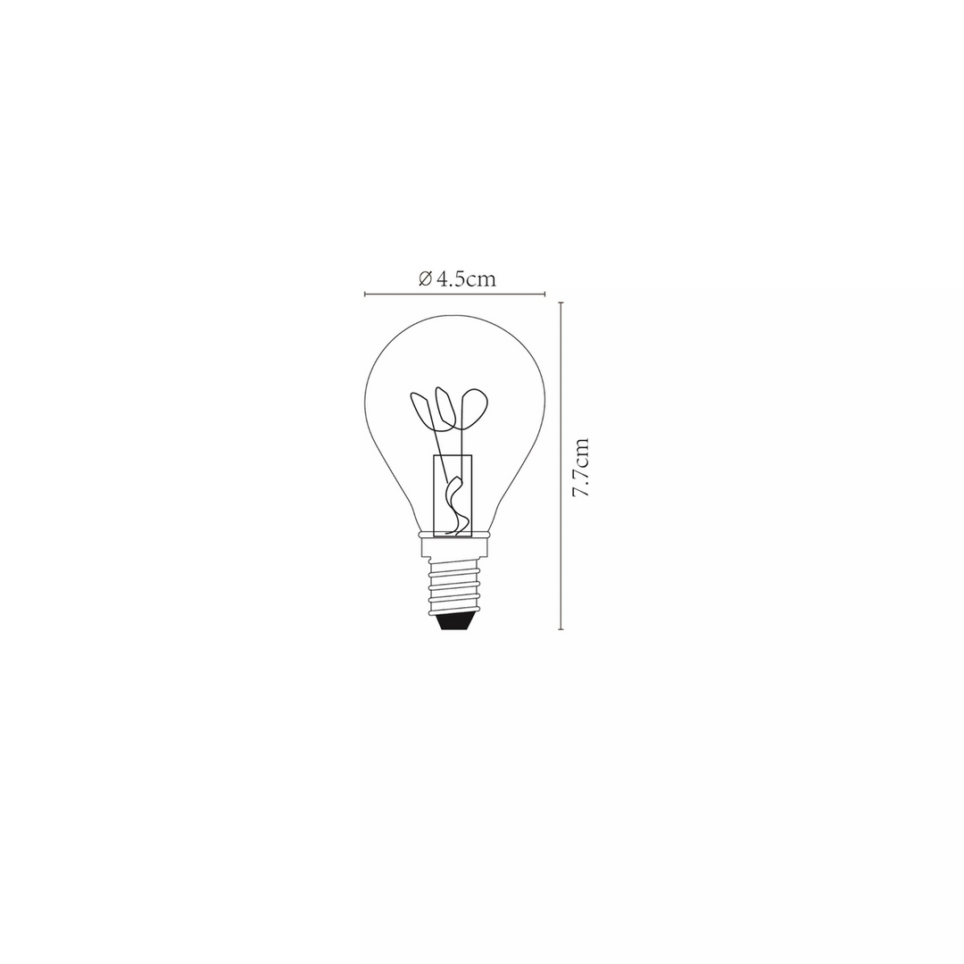 E14 Filament 3W 2200k - Amber-LED-pære E14 sokkel-Lucide-Amber-LC49046/03/62-Lightup.no