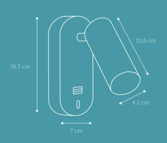 Ego vegglampe dimbar m/ USB - Hvit-Vegglamper-Nielsen Light-Hvit-NL-380819-Lightup.no