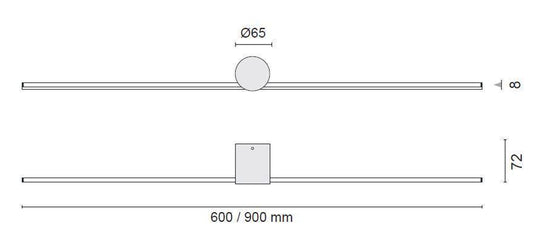 Eros 600 vegglampe IP44 dimbar - Hvit-Baderomsbelysning vegglamper-NorDesign-Hvit-369126006-Lightup.no