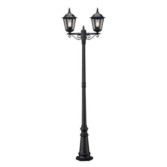Firenze 2-arm stolpe - Svart 220cm-Utebelysning stolpe-Konstsmide-Svart-7234-750-Lightup.no