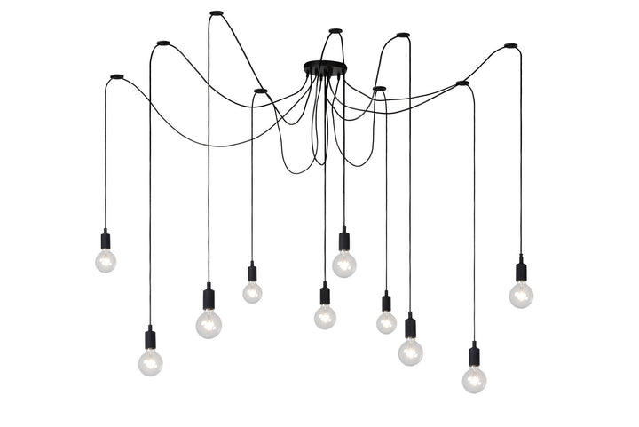 Fix multi 10 lys takpendel - Svart-Takpendler-Lucide-Svart-LC08408/10/30-Lightup.no