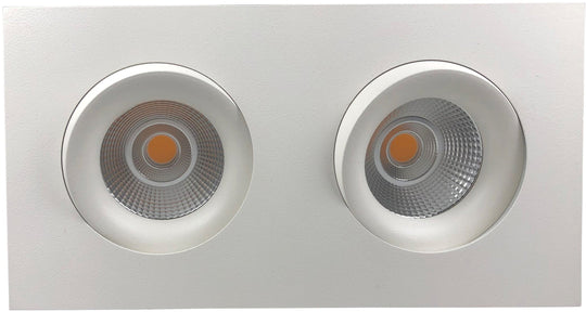 Georgia 360 lavtbyggende downlight dobbel 2x7W 3000K RA97 Dimbar IP44 - Hvit-Downlight lavtbyggende-NorDesign-Hvit-192973006+307760180v2-Lightup.no