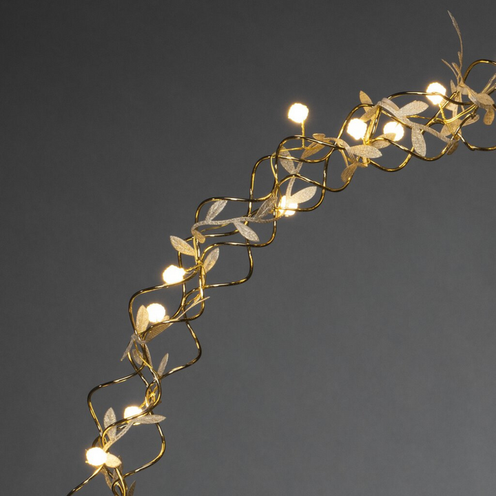 Gullfarget krans - 45 cm-Julebelysning dekor og pynt-Konstsmide-Gull-1788-803-Lightup.no
