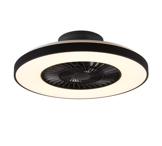 Halmstad tak vifte 3000-6500K 39,6W m/Fjernkontroll - Svart-Vifter-Reality-Svart-Trl__R62672132-Lightup.no