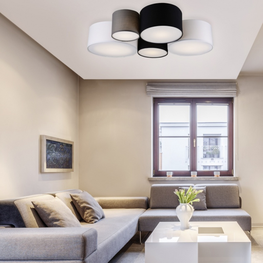 Hotel taklampe 5 lys - Multifarge-Taklamper-Trio Lighting-Hvit / Grå / Svart-Trl__693900517-Lightup.no