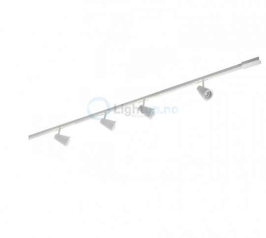 Komplett 2m Zip Zoom 4x6W m/endetilkobling - matthvit-Zip spotskinne-Sg Armaturen As-Hvit-3204501*2-Lightup.no