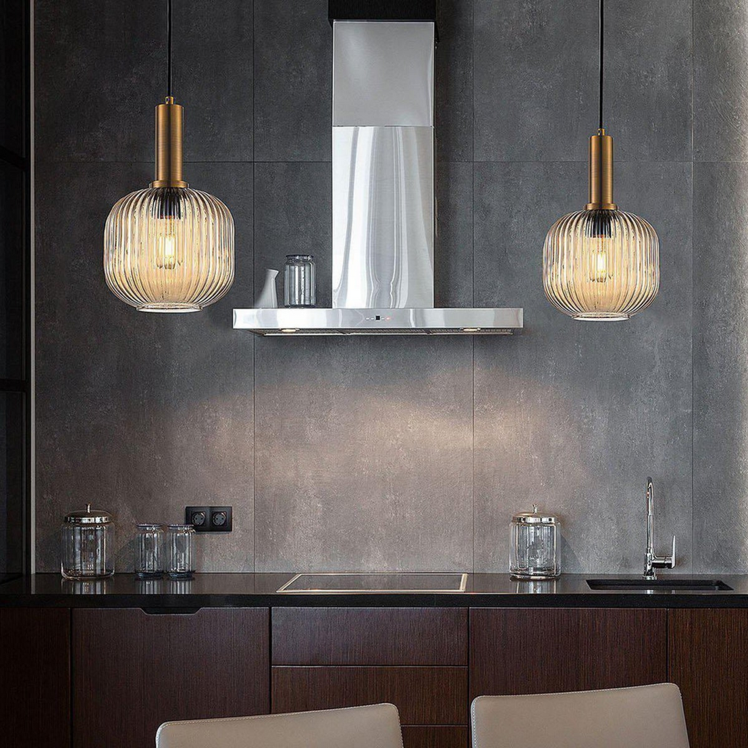 Lantern takpendel - Messing/Amberfarget glass-Takpendler-Design by Grönlund-Messing / Amber-19420-52-Lightup.no