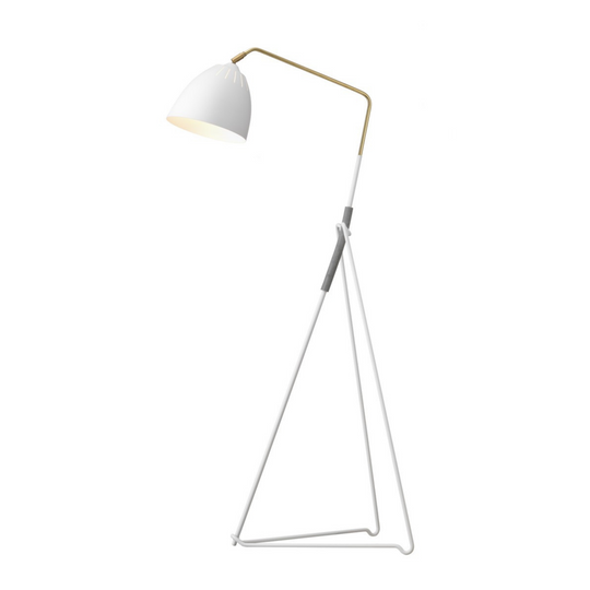 Lean gulvlampe - Hvit/Rå messing-Gulvlamper-Örsjö-Hvit / Messing-39372-01S-000-Lightup.no