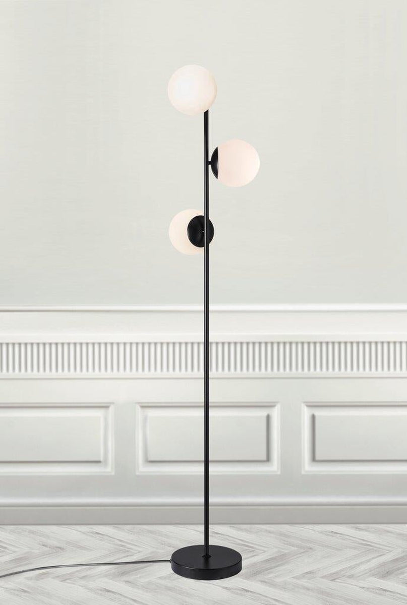 Lilly gulvlampe - Svart/Opal-Gulvlamper-Nordlux-Svart / Opal-48613003-Lightup.no