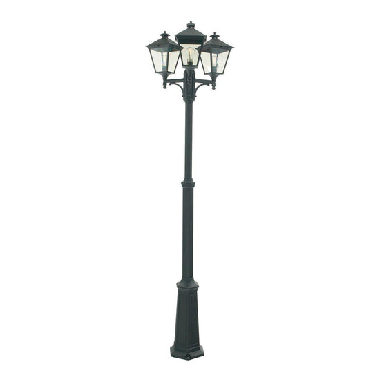 London 483 lyktestolpe 185-275 cm 3 lyktehoder - Svart-Utebelysning stolpe-Norlys-3101711-Lightup.no