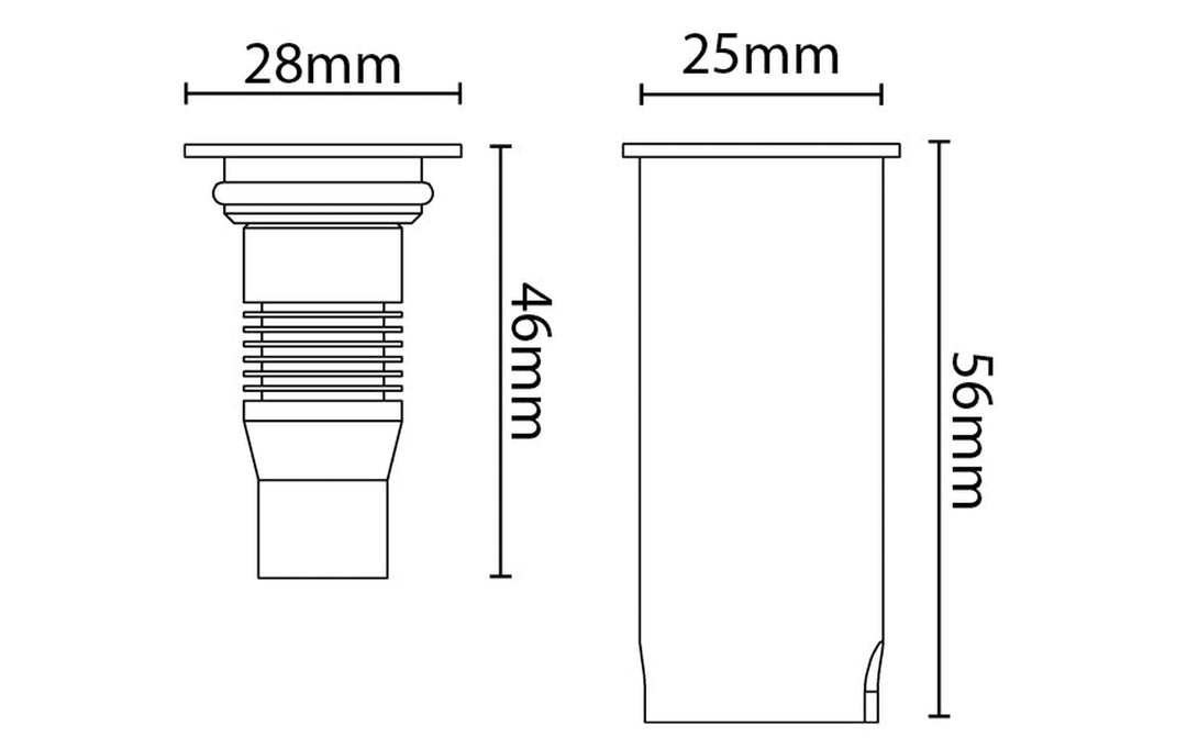 Luna mini uplight utendørs 1,5W 3000 Kelvin IP67 - Rustfritt stål-Utebelysning uplight-Sg Armaturen As-Stål-3102012-Lightup.no