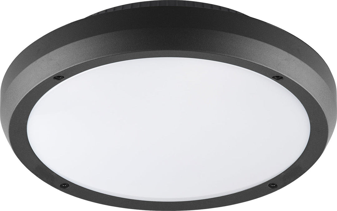 Luno taklampe 30 cm utendørs IP65 13W 3000K IK6 - Grafitt grå-Utebelysning taklampe-NorDesign-Grafitt-3258678-Lightup.no
