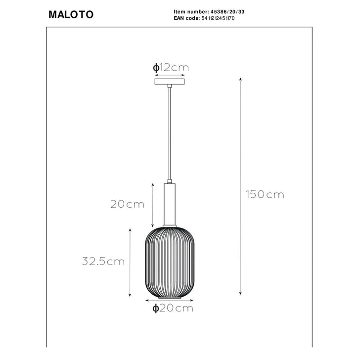Maloto takpendel 20 - Grønn-Takpendler-Lucide-Grønn-LC45386/20/33-Lightup.no