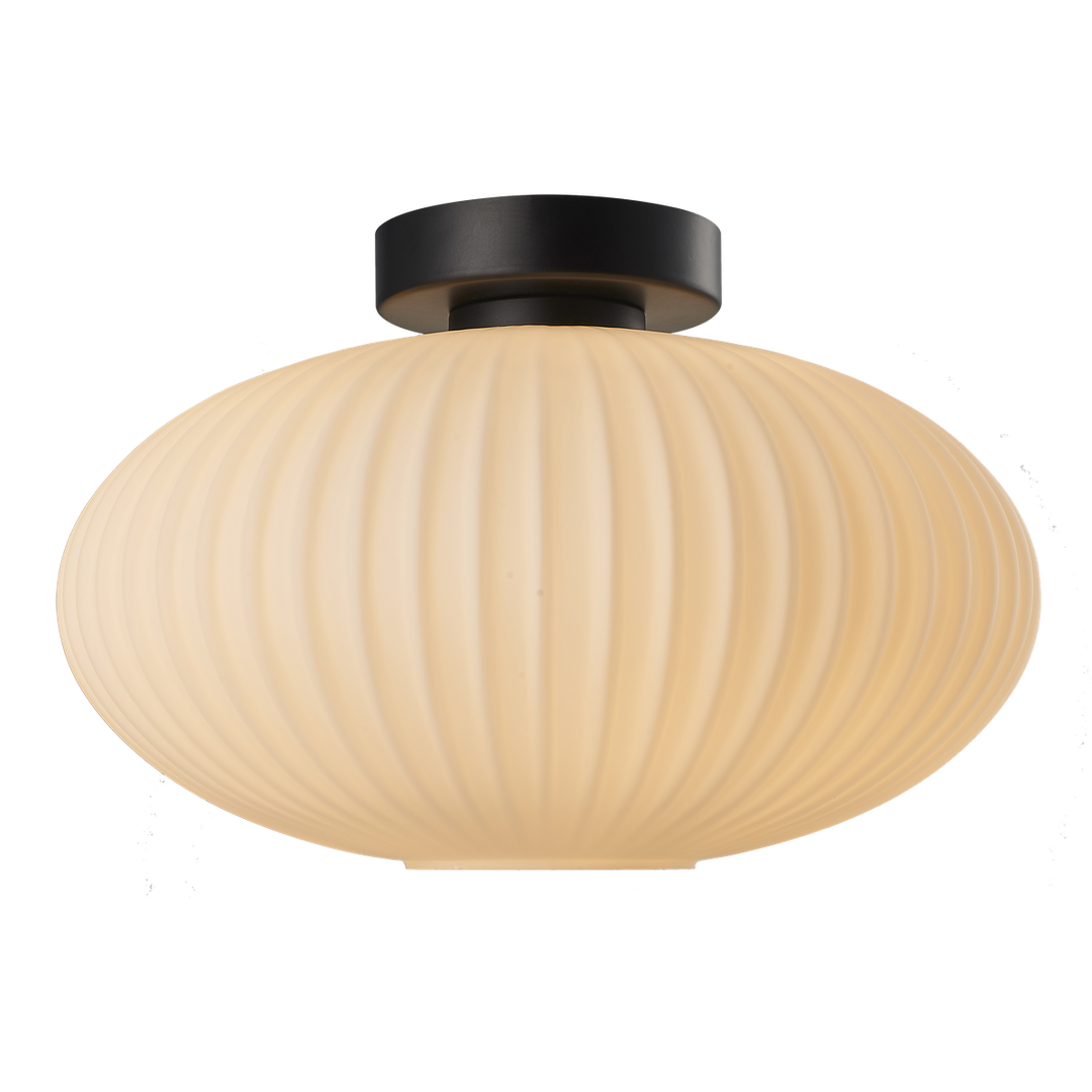 Mika taklampe 30 cm - Svart/Opal-Taklamper-Ms - belysning-Svart / Opal-9400000071-Lightup.no