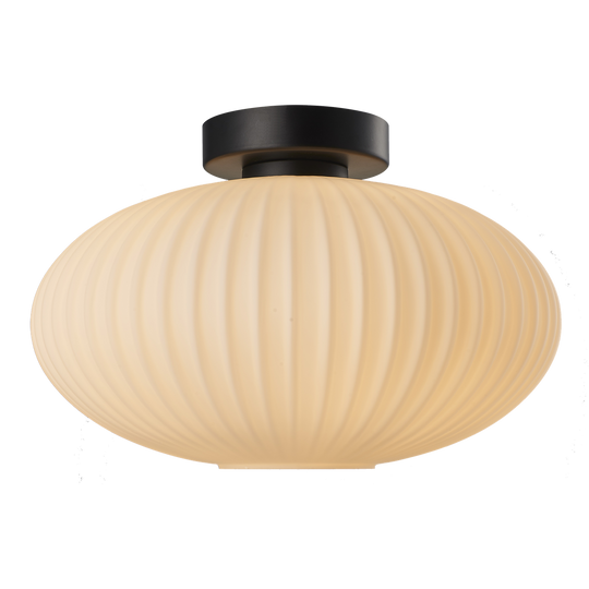 Mika taklampe 30 cm - Svart/Opal-Taklamper-Ms - belysning-Svart / Opal-9400000071-Lightup.no