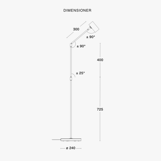 Minipoint gulvlampe Flex - Hvit-Gulvlamper-Örsjö-Hvit-GX225-01-G-Lightup.no