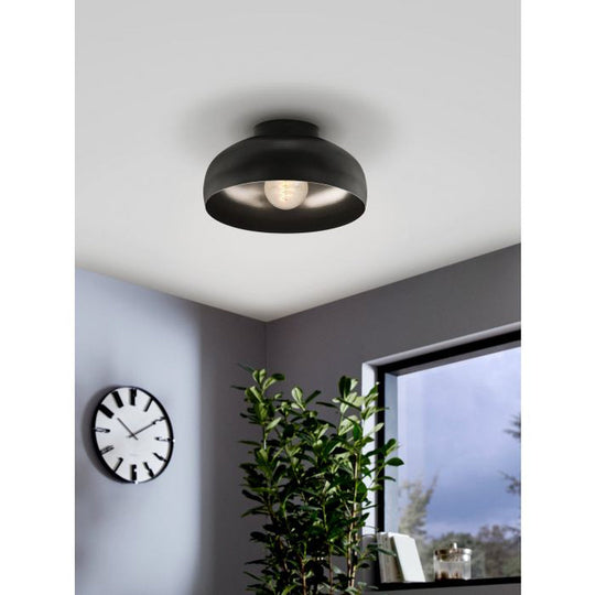 Mogano takplafond 28 cm E27 - Svart-Taklamper-Eglo-Svart-900553-Lightup.no