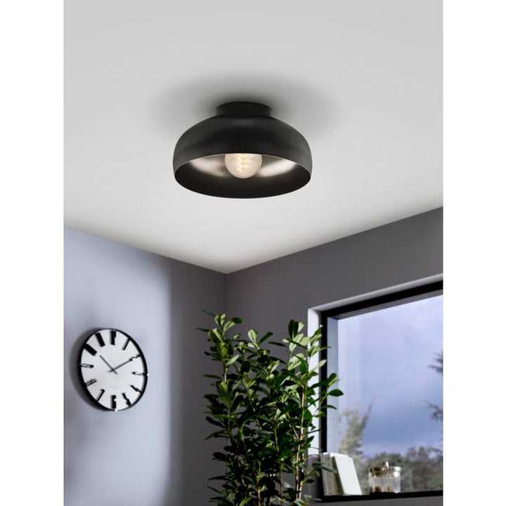 Mogano takplafond 28 cm E27 - Svart-Taklamper-Eglo-Svart-900553-Lightup.no