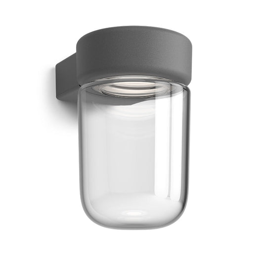 Moon vegglampe utendørs IP44 6W 3000 Kelvin dimbar - Grafitt struktur-Utebelysning vegg opp og ned-Belid-Grafitt-7050054-Lightup.no