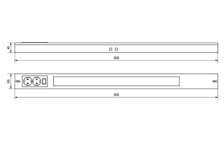 Namsen 900 benkarmatur m/2 stikk 2700 Kelvin dimbar 17W - Hvit-Kjøkkenbenk belysning-Sg Armaturen As-Hvit-3302846-Lightup.no